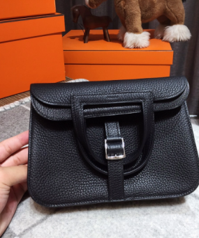 에르메스 미니 할잔백22 블랙 은장 끌레망스 가죽